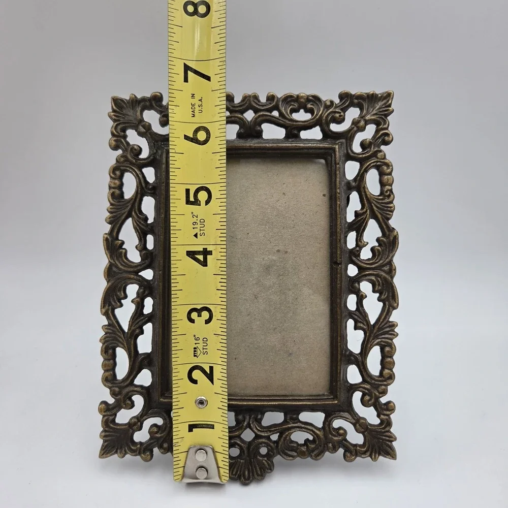 Vintage Antique Victorian  Metal Ornate Picture Photo Frame 4.75